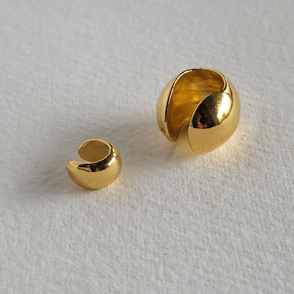 Ear cuff modern gold plated small and large set